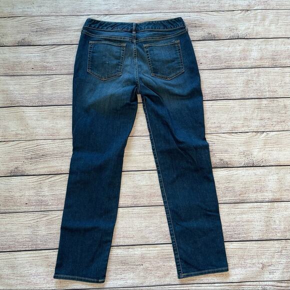 EDDIE BAUER MEDIUM WASH CLASSIC PREPPY TAPER BLUE JEANS SIZE 6 - Picture 2 of 7